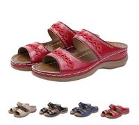 Womens Orthopedic Sandals with Arch Support, Wedge Waking Sandals For Women Thick Bottom Lightweight Sandals Slip On Wide Fit Sliders for Outdoor, Holiday, Leisure & Everyday Life