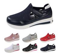 Women's Orthopedic Shoes Casual Breathable Mesh Working Nurse Shoes Lightweight Comfortable Platform Mary Jane Sneakers Slip on Walking Running Trainers with Arch Support Blue