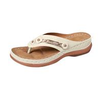 Womens Orthopedic Slide Sandals Arch Support Thong Flip Flops for Summer Indoor Outdoor Walking Daily Casual Wear Lightweight Anti Skid Sole Breathable Open Toe Versatile Trendy Soft Cushioned Beige