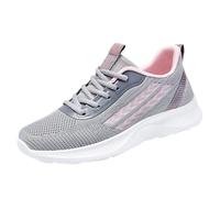 Womens Orthopedic Sneaker Mesh Breathable Trainers Casual Lace Up Walking Sneakers With Memory Foam Non-Slip Lightweight Nurse Work Shoes Arch Support Tennis Shoes Comfort Footwear For Gym Workout