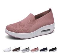 Women's Orthopedic Sneakers, Air Cushion Slip-On Walking Shoes, Lightweight Comfortable Breathable Mesh Stretch Sneakers, Summer Fashion Leisure Running Shoes(Pink,5 UK)