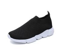 Women's Orthopedic Sneakers - Lightweight Mesh Slip-On Walking Shoes with Arch Support, Breathable Knitted Upper, Soft Sole for Women, Anti-Slip Casual Athletic Trainers-Black||Numeric_8_Point_5