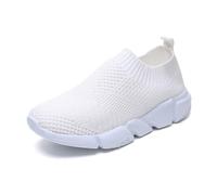 Women's Orthopedic Sneakers - Lightweight Mesh Slip-On Walking Shoes with Arch Support, Breathable Knitted Upper, Soft Sole for Women, Anti-Slip Casual Athletic Trainers-White||Numeric_8