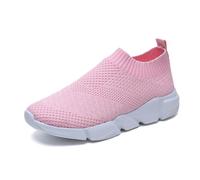 Women's Orthopedic Sneakers - Lightweight Mesh Slip-On Walking Shoes with Arch Support, Breathable Knitted Upper, Soft Sole for Women, Anti-Slip Casual Athletic Trainers-Pink||Numeric_3