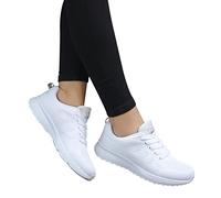 Womens Orthopedic Sneakers Memory Foam Athletic Running Trainers Arch Support Breathable Mesh Walking Trainers Non Slip Chunky Sports Shoes Lightweight Flats Wedge Tennis Sneaker Casual Outdoor White