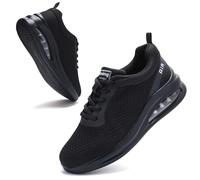 Womens Orthopedic Trainers with Arch Support Air Cushion Memory Foam Breathable Mesh Anti-Slip Running Shoes for Ladies Tennis Comfort Sneakers All Black UK 5.5