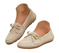 Women's Orthopedic Walking Loafers, Breathable Canvas Round Toe Low Top Slip On Flat Shoes Soft Thick Sole Non-Slip Bow Sneakers Comfortable Lightweight Platform Outdoor Sport Shoes