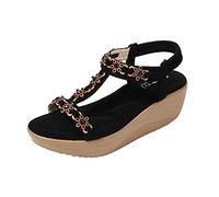 Womens Orthopedic Wedge Sandals Open Toe Arch Support Summer Sandals Sandles Women Ladies Beach Flops Shoes Casual Bohemia Ladies Sandal Size 6.5