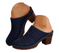 Women's Orthopedic Wedge T-Strap Comfort Sandal for Ladies, Solid Color Adjustable Ankle Strap Leather Summer Elegant Buckle Mid Heel Platform Closed Toe Shoes