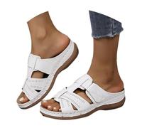 Womens Orthopedic Wedges Ankle Strap Wedge Sandals Women's Round Head Thick Bottom Hollow Out Wear Clip Toe Thick Bottom Slope Heel Slippers Pale Blue Sandals for Women Womens Sandles Size 8