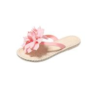 Womens Orthotic Flip Flops Flat Sole Solid Color Large Flipped Beach Sandals House Bedroom For Women Flop Slippers Arch Support Thong Woman Non Slip Leather Cushioned Wide Fit Pink 5