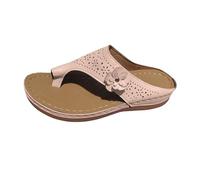Womens Orthotic Flip Flops Summer Fashion Perforated Solid Color Platform With Comfortable Cushioned Casual Sandals House Slippers Back Beach Women Walking Arch Support Uk Rose Gold 5