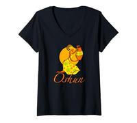 Women's Oshun Orishas Goddess Deity Ox Ifa Yoruba Gift V-Neck T-Shirt