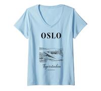 Womens Oslo Norway Tour Travel V-Neck T-Shirt
