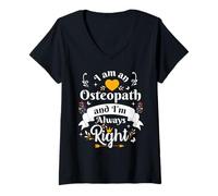 Womens Osteopath Always Right For Women Appreciation Osteopathy V-Neck T-Shirt