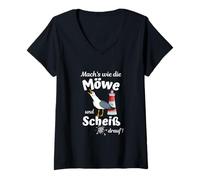 Women's Ostsee Fun-Mach's wie die Seagull und Scheiß Drauf V-Neck T-Shirt