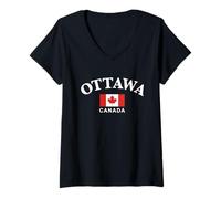 Women's Ottawa, Canada V-Neck T-Shirt