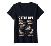 Women's Otter Life Funny Otter Lover Animal V-Neck T-Shirt