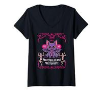 Womens Ouija Board Cat Yes No Gothic Ouija Pagan Satanic V-Neck T-Shirt