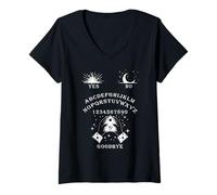 Womens Ouija Board Gothic Ouija Pagan Satanic Ghost Bait Halloween V-Neck T-Shirt