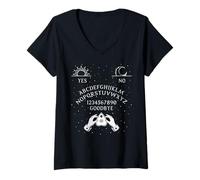 Womens Ouija Board Gothic Ouija Pagan Satanic Paranormal Halloween V-Neck T-Shirt
