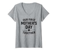 Women's Our First Mother's Day Together - Mama V-Neck T-Shirt