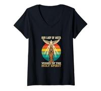 Women's Our Lady of Akita Marian Apparitions Catholic V-Neck T-Shirt