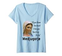 Womens Our Lady Queen Of Peace Virgin Mary Totus Tuus Medjugorje V-Neck T-Shirt