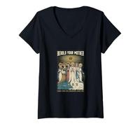 Women's Our Lady The Blessed Mother Latin Marian Titles Catholic V-Neck T-Shirt