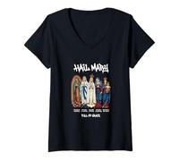 Women's Our Lady The Blessed Mother Latin Marian Titles Catholic V-Neck T-Shirt