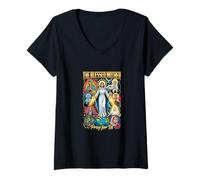 Women's Our Lady The Blessed Mother Latin Marian Titles V-Neck T-Shirt