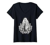 Womens Our Lady Virgen De Guadalupe Saint Virgin Mary V-Neck T-Shirt