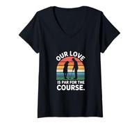 Women's Our Love is Par for The Course Golf V-Neck T-Shirt
