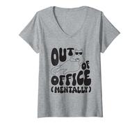 Womens Out of Office Mentally V-Neck T-Shirt