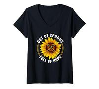 Womens Out of Spoons Full of Hope Chronic Illness Chronic Awareness V-Neck T-Shirt