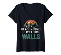 Women's Outdoor Classroom Retro Not All Classrooms Have Four Walls V-Neck T-Shirt
