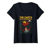 Womens Outdoor Creation Earth is My Playground Vintage Mens Faith V-Neck T-Shirt