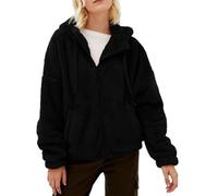 Women's Outdoor Fleece Fuzzy Jacket Full Zip Autumn Hoodie Winter Clothes Coats And Jackets Comfort Longline Overcoat With Pockets Single Breasted For outdoors