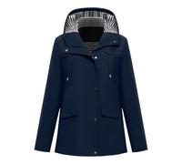 Women's Outdoor Jacket Functional Jacket Hood Windproof Breathable Women Hood Solid Colour Length Oversized Jacket Fashionable and Sun-protected Outdoor Sports Jacket with Hood, darkblue, L