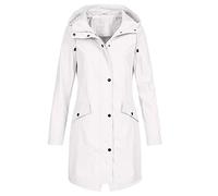 women's Outdoor Waterproof Jackets, Ladies Lightweight Rain Coat with Hood & Pockets, Full Coverage Windproof Walking Coat, Longline Outdoor Jacket for Hiking, Womens Waterproof Jackets