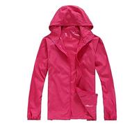 Women's Outdoor Waterproof Jackets Lightweight Full Zipper Rain Coats With Hood Solid Color Long Sleeve Raincoat Ladies Windproof Camping Hiking Running Jackets