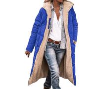 Women's Outdoor Waterproof Jackets, Winter Jackets for Women UK Ladies Fashionable Longline Warm Winter Coat Double Faced Waterproof Coats Long Sleeve Hooded Down Jacket Warm up Outfits, Blue M