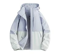 Women's Outdoor Waterproof Jackets with Pockets Overcoat Clearance Color Blocking Long Sleeve Zipper Hooded Softshell Jackets Oversized Raincoat Winter Windproof Warm Climbing Sportwear L-5XL