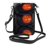 Women'S Outer Space Galaxy Solar System Printed Small Messenger Bag With Credit Card Slot Mobile Wallet