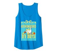 Womens Outnumbered By Boys Mama Duck Sports Boy Mom Tank Top