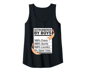 Womens Outnumbered By Boys Nutrition Facts Chaos Sports Laundry Tank Top