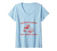 Women's Outside I Skrrt But Inside I Hurt, V-Neck T-Shirt