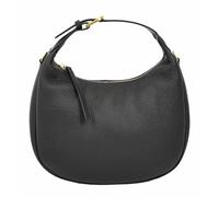 Women's Oval Shoulder Bag Soft Pebbled Leather Hobo Purse with Adjustable Strap Dakota (Black)
