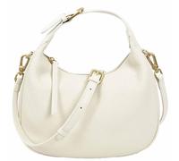 Women's Oval Shoulder Bag Soft Pebbled Leather Hobo Purse with Adjustable Strap Dakota (Off White)