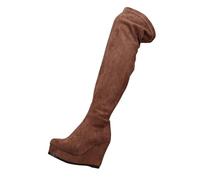 Womens Over Knee High Boost New Suede Leather Side Zipper Shoe Hidden Wedge Fall Winter Long Boot Long Tall Stretch Riding Over The Knee Boots Thigh High Boot Ladies Casual Party Shoes